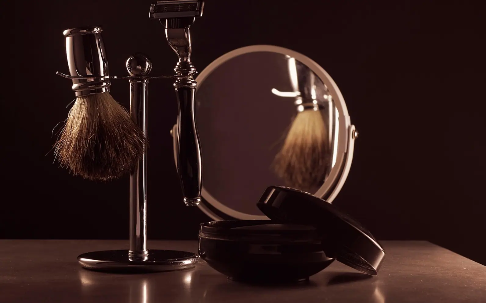 Shaving, brush and razor