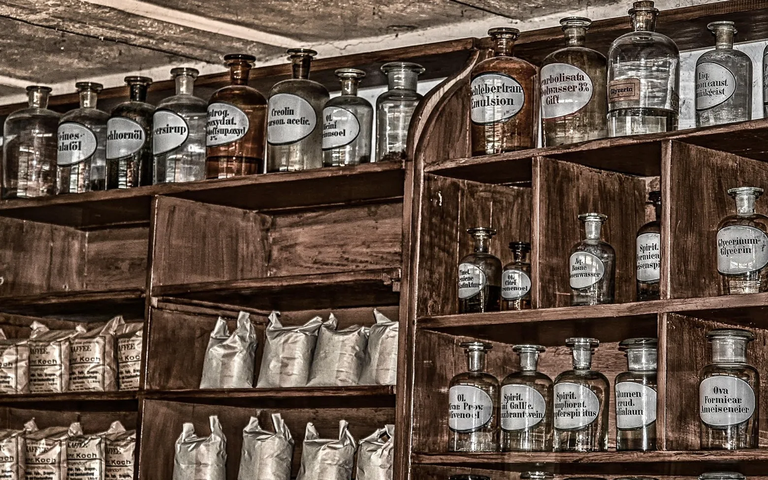 Pharmacy, antique and old
